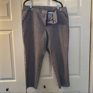 Anne Klein Blue Striped Seersucker Pants